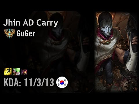 Jhin AD Carry vs Sivir - GuGer - KR Challenger Path 6.6
