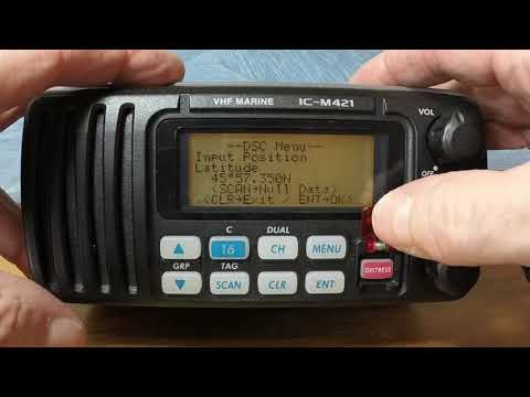 Sending a DSC Distress Alert. ICOM M421 DSC VHF Marine Band Radio