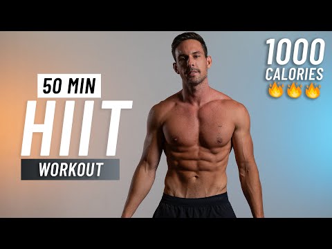 50 Min Cardio HIIT Workout To Burn 1000 Calories - Full Body, At Home, No Equipment