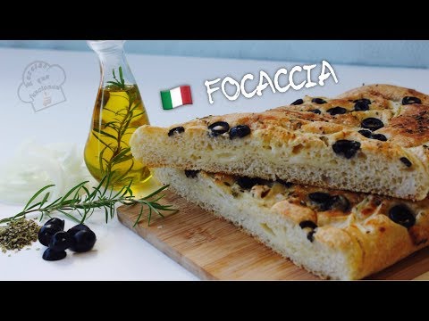 Focaccia, pan italiano sin amasado y con harina común