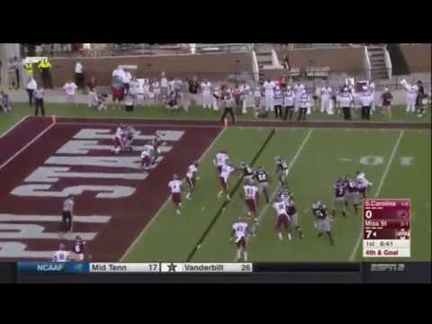 2016 USC vs Miss St - Dante Sawyer Pass Deflection on 4th and 1