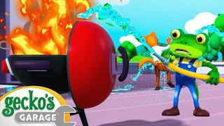 Fire at the Garage | Gecko's Garage | Cartoons For Kids | Toddler Fun Learning