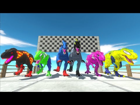 Marvel Tyrannosaurus rex vs DC Spinosaurus Speed Racing The Dark Animal Revolt Battle Simulator ARBS