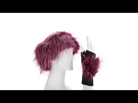 Adrienne Landau Faux Fur Hat and Fingerless Glove Set