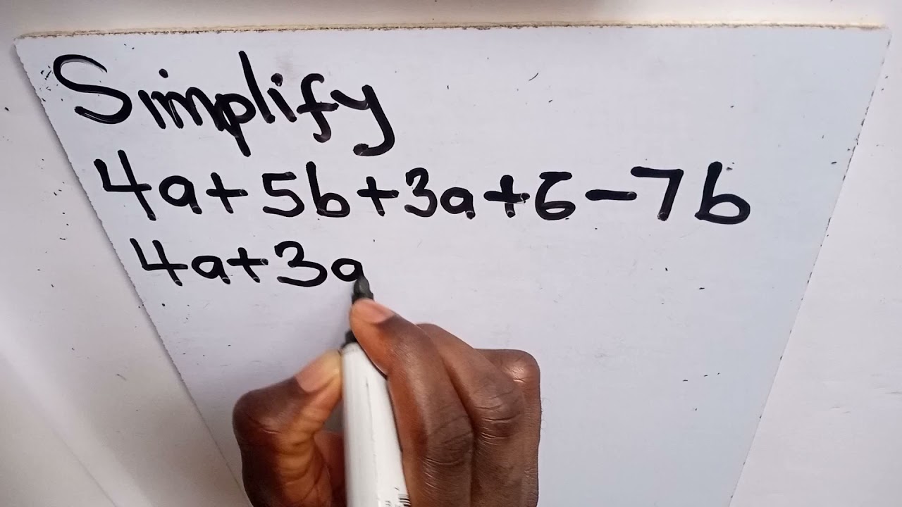 Algebraic Expression Q.11: Simplify 4a+5b+3a+6-7b