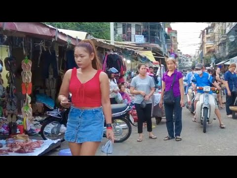 Phnom Penh Evening Scene Walking @Wet Market Lifestyle Vendor, Street Vendor & More