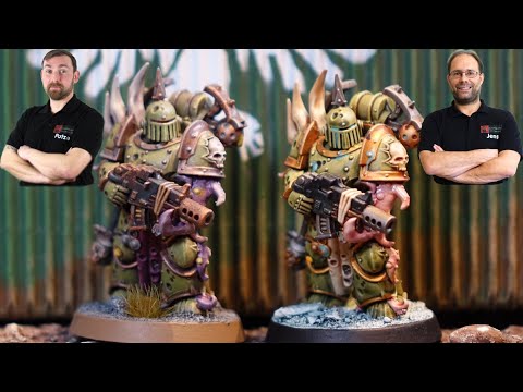 Vergleich Death Guard Plague Marines für Warhammer 40.000 Conquest - Putze vs. Chefoberboss