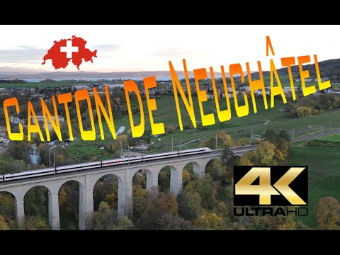 Neuchâtel train spotting + drone 4K