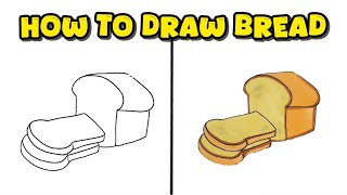 How to Draw a Loaf of Bread - Simple Food Drawing for Beginners