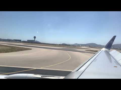 [4K] Aeroporto internacional de Atenas chegando, Egeu 3971, Grécia