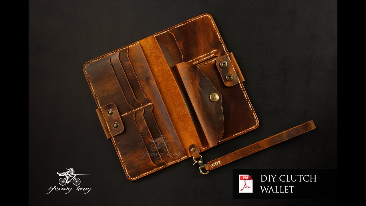 Diy leather clutch wallet + PDF pattern