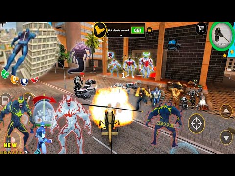 Rope Hero: Vice Town (Transformer Tank Fight on Bridge) Feat Hawk Police Man Android Gameplay HD 💀