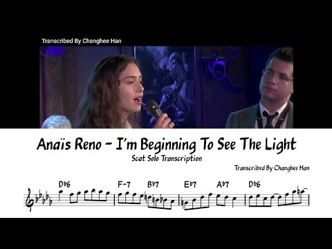 Anais Reno - I'm Beginning To See The Light Scat Solo Transcription