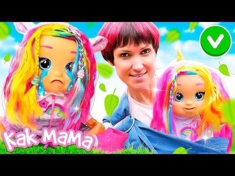 Маша Капуки Кануки заботится о кукле. Кукла Край Бебис плачет! Игры для девочек в дочки матери