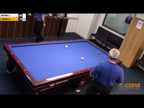 Czech 3-cushion league D2 - 6th round - Jaroslav PETER  vs  Václav LEŽÁK