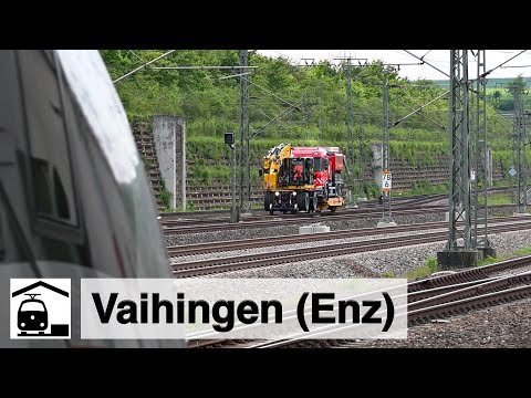 Vaihingen (Enz) → ICEs, construction site traffic and a golden locomotive