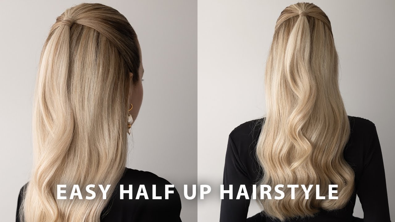 60 Second Half Up Half Down Hairstyle ❤️ Elegant Winter + Holiday Hairstyle
