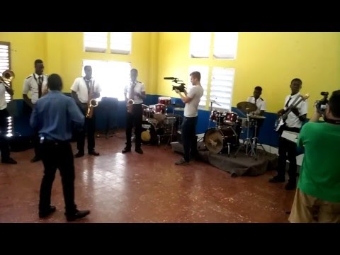 Alpha music students rehearsing