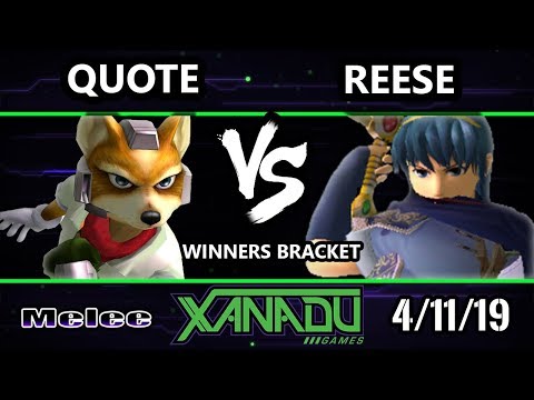 S@X 297 SSBM - Reese (Marth)  Vs. Quote (Fox) - Smash Melee Winners Round 2