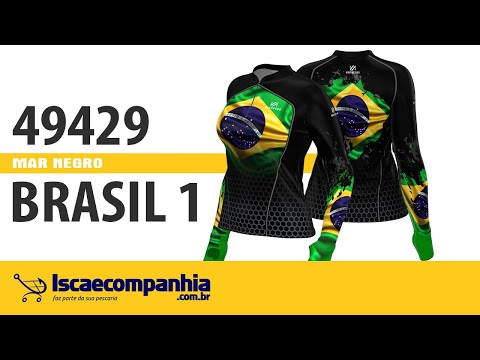 Vídeo Camiseta Feminina Mar Negro 49429 - Brasil 1