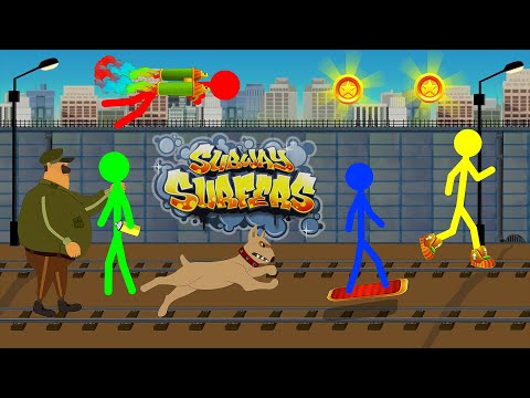 Subway Surfers  Stickman Animation. (Parkour, Subway Surfers VS Stickman)