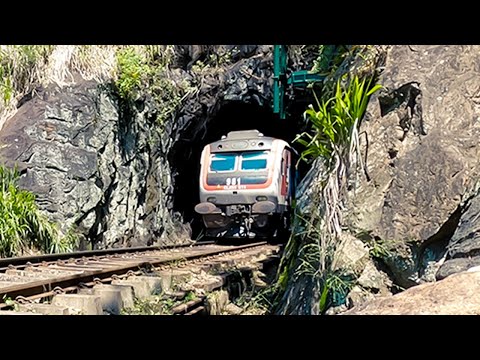 Old and Rusty rail TUNNELS in asia - Trains in 100 Years old tunnels  [4k]