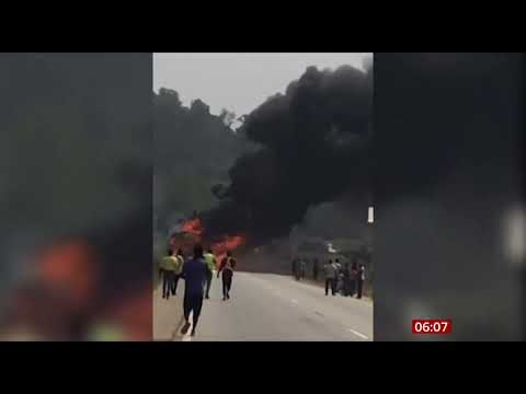 Dynamite truck explodes - casualties and buildings destroyed (Ghana) - BBC News - 21st January 2022