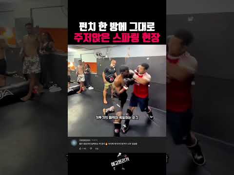 펀치 한 방에 그대로 주저앉은 스파링 현장