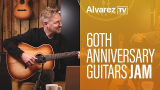 Video thumbnail for Alvarez 60th Anniversary Jam - MF70 Diamond Shadowburst and the MF70 Diamond Blacktop by Alvarez Guitars