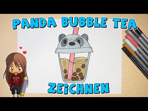 Panda Bubble Tea einfach malen für Kinder | ab 7 Jahren | Malen mit Evi | deutsch