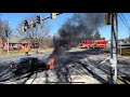 MCFRS Paramedic Engine 713 & New Truck 734 Responding To Vehicle Fire (Pre Arrival Footage)