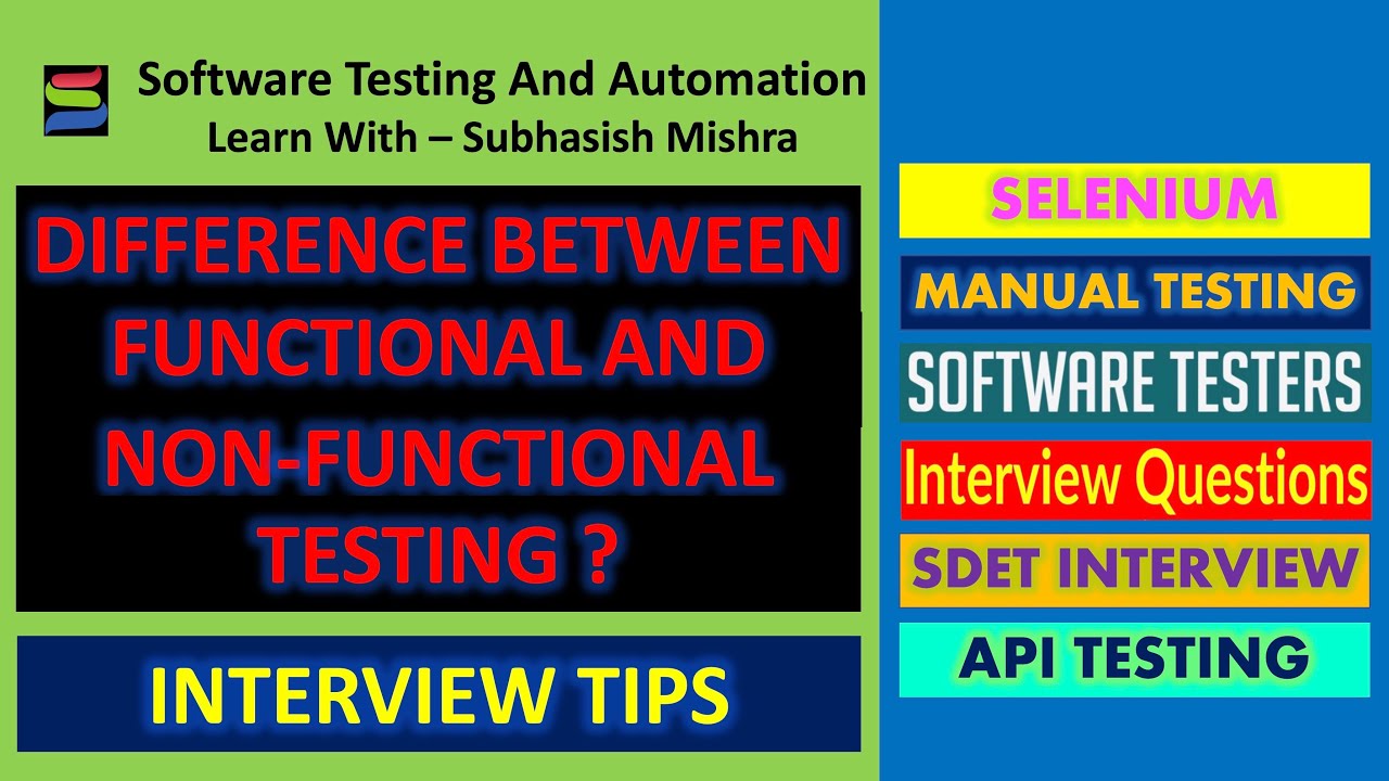 Functional Testing vs Non-Functional Testing | Software Testing Interview Question |