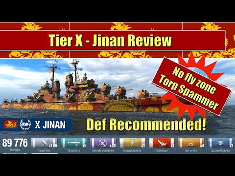 Tier X - Jinan Review | My thoughts and Impressions | No fly zone/Torp Spammer! | World of Warships