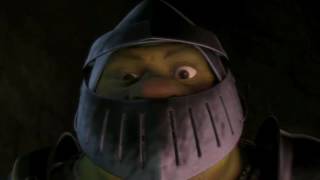 a clip from Shrek but the soundtrack features the Pegboard Nerds