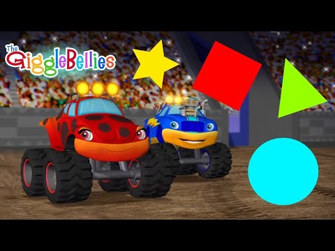 Learn 2D & 3D Shapes Names With Monster Trucks | Go Super Trucks