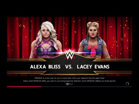WWE 2K19 Alexa Bliss VS Lacey Evans 1 VS 1 Match