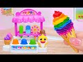 Rainbow Ice Cream Making How To Make Play Doh Rainbow Ice Cream Eating Asmr Recipes Sweet Baking