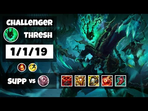 Thresh Support 11.14 Challenger Gameplay Replay - S11 (1/1/19) - BR