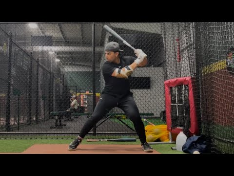 Israel Delgado lefty hitting session