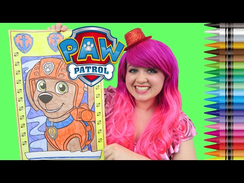 Coloring Zuma PAW Patrol GIANT Coloring Book Crayola Crayons | COLORING WITH KiMMi THE CLOWN Video