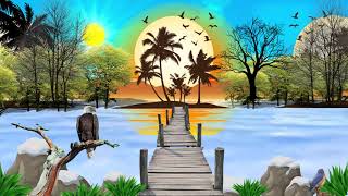Download lagu background animasi bergerak sore hari & aliran sungai | sunset and river background no copyright mp3