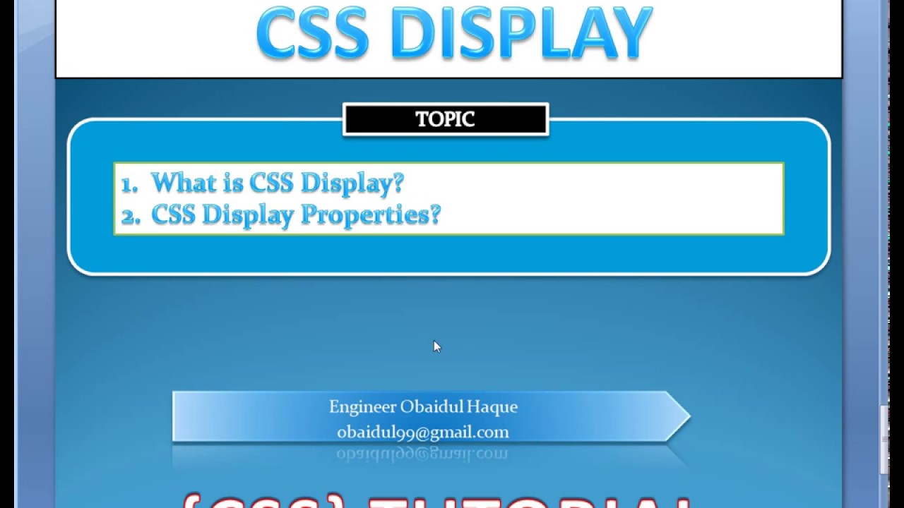 CSS Display tutorials in Bangla - by #Obaidul #Haque