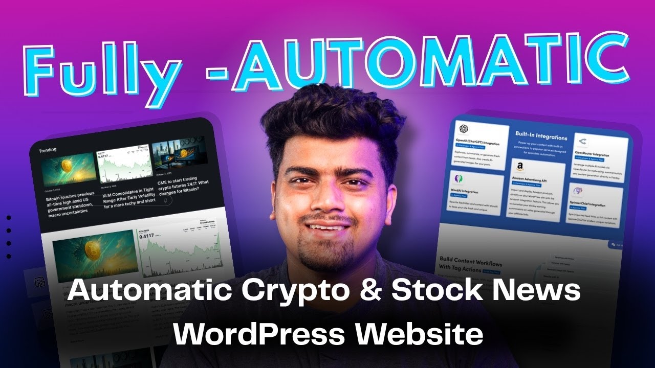 Fully Automatic Crypto & Stock News Website with WordPress