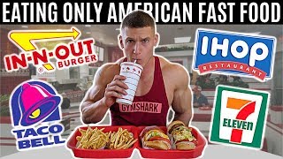 Eating only American fast food for 24 hours *British try American food*