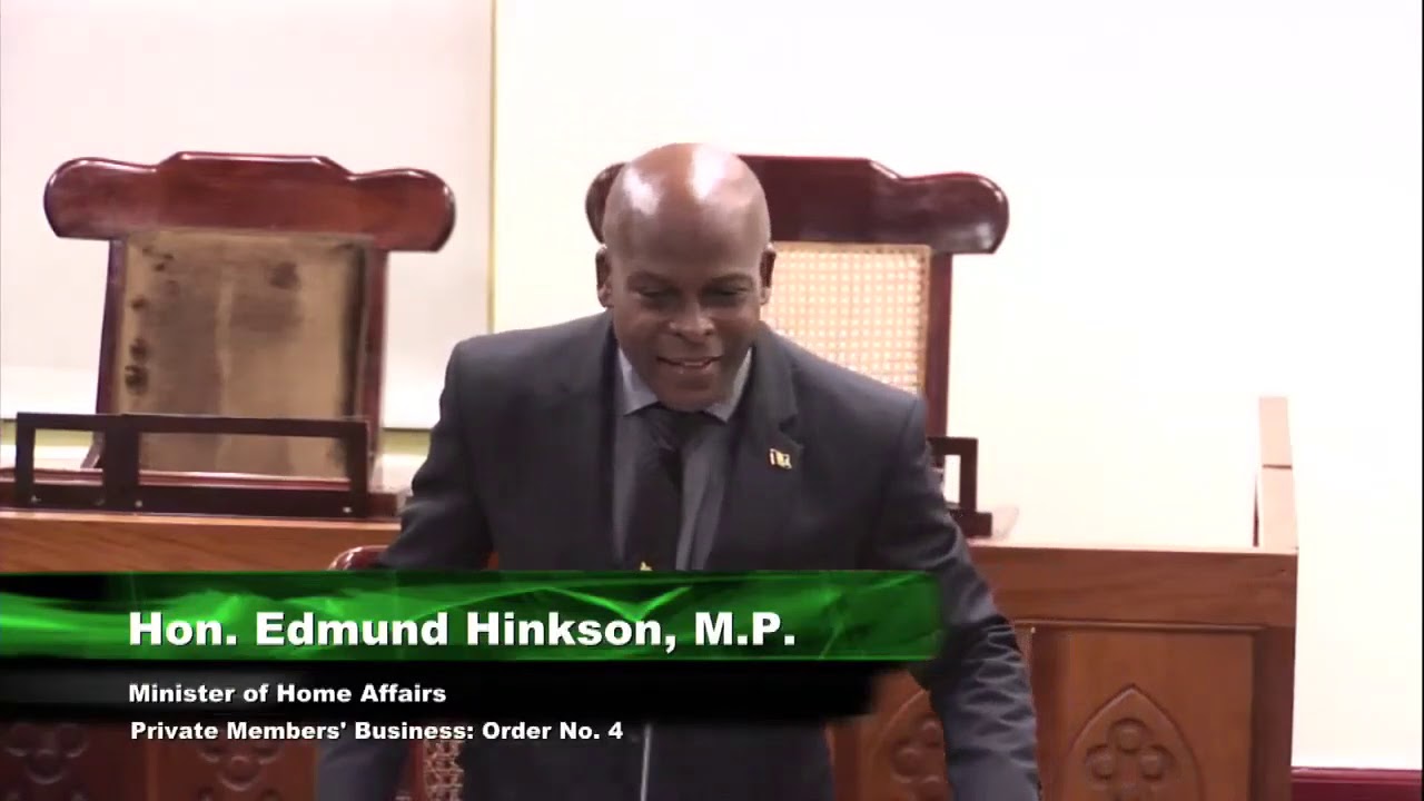 Edmund Hinkson M.P. speaks at the 73rd sitting of The House of Assembly