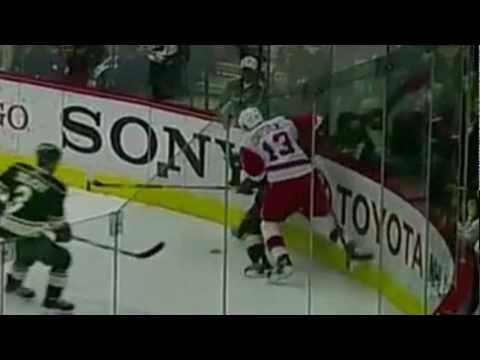 Pavel Datsyuk takes down Cal Clutterbuck