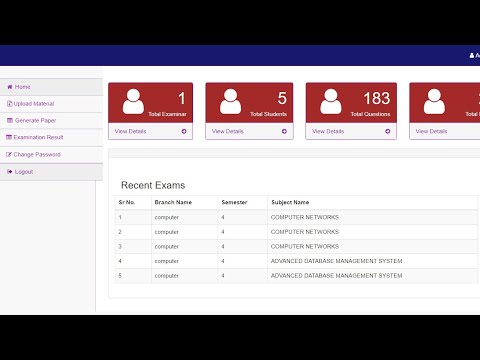 Simple Examination System source code in php mysql