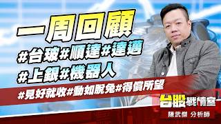 一周回顧#台玻#順達#達邁#上銀#機器人#見好就收#動如脫兔#得償所望｜小武哥投資事務所｜陳武傑 (圖)