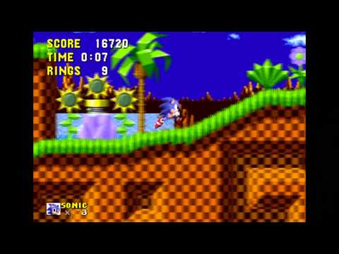 Sonic 1 Sega Genesis Walkthrough Part 1 Green Hill Zone
