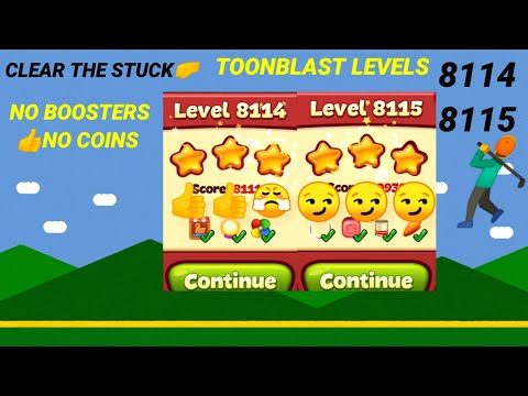 Toon Blast Level 8114 8115 |No Booster|Coins?🚀👍✨🦖